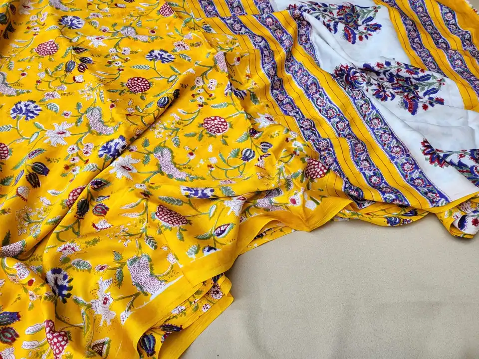 Hand Block Bagru Print Modal silk saree uploaded by NATURAL HANDICRAFT on 3/14/2023