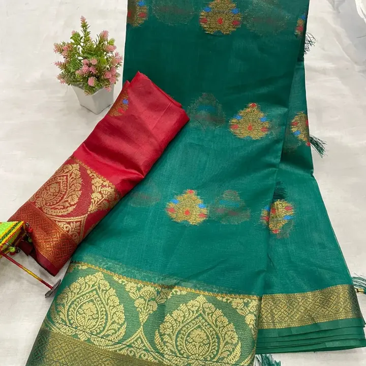 Kanjivaram organza silk saree uploaded by Arana Enterprise on 3/14/2023