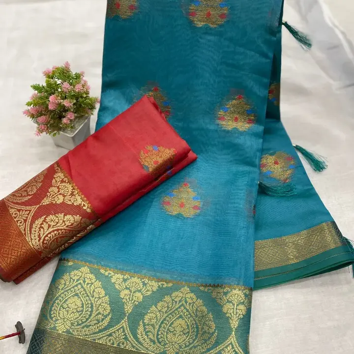 Kanjivaram organza silk saree uploaded by business on 3/14/2023