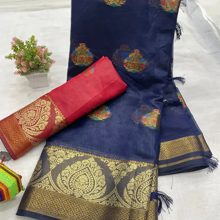 Kanjivaram organza silk saree uploaded by Arana Enterprise on 3/14/2023