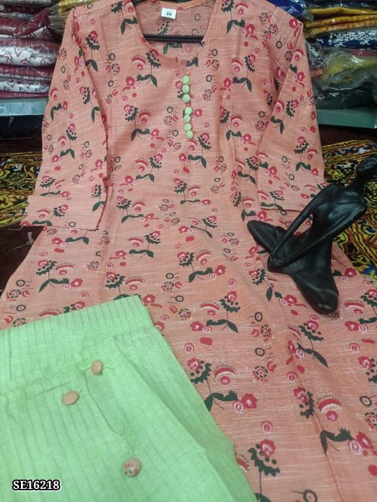 Catalog Name: *South cotton kurti with pant*

South cotton fabric kurta \n\nWith cotton designer pan uploaded by Sonam karan fashion superior on 3/14/2023