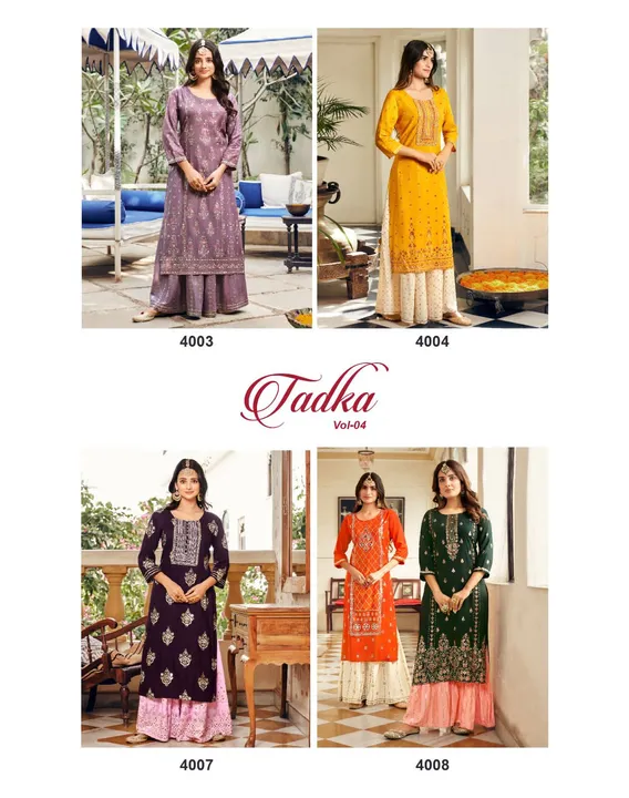 📣  📣
*DIYA TRENDS*
(A Venture Of KAJAL STYLE) 

Catalogue name: 
🌟 *Tadka Vol.4* 🌟

✨Details:

 uploaded by Agarwal Fashion  on 3/14/2023