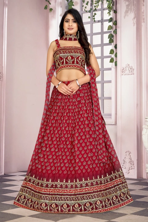Post image Our new catalog

Design No.- C1929
Size : XL 
Fabric - GEORGETTE 
Top - SEQUINS EMBROIDERY WORK

Lehenga - SEQUINS EMBROIDERY WORK WITH PRINT  

2 color 

*Rate - 3599+ sipping
*Shipping extra*
*Dishpatch 3-4days*