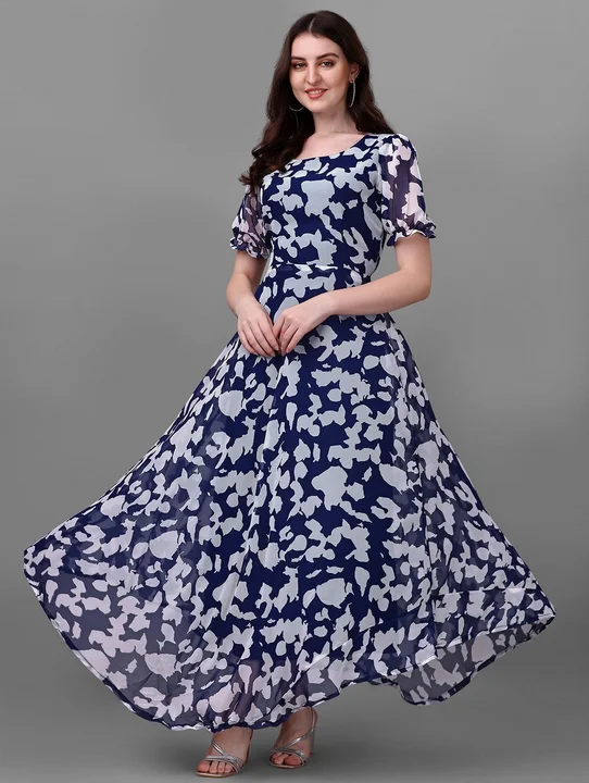 Georgette maxi dress uploaded by Zakhi creation on 3/14/2023
