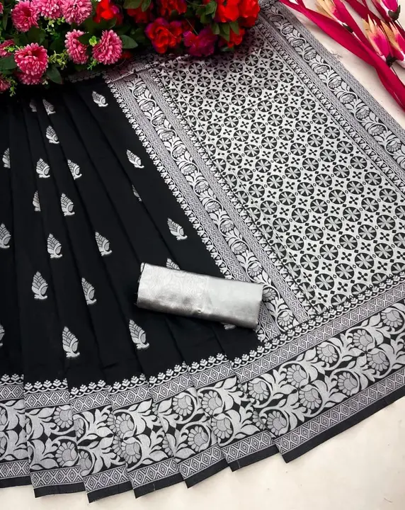 Rich pallu with allover buti design saree 1 uploaded by DHANANJAY CREATIONS on 3/14/2023