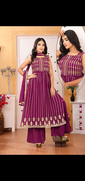3 pcs sets 2 pcs sets naira cit jorjet heavy sets fancy designer work embroidery printed All type of uploaded by Radha Creation , Maira sales for Readymade items on 3/14/2023