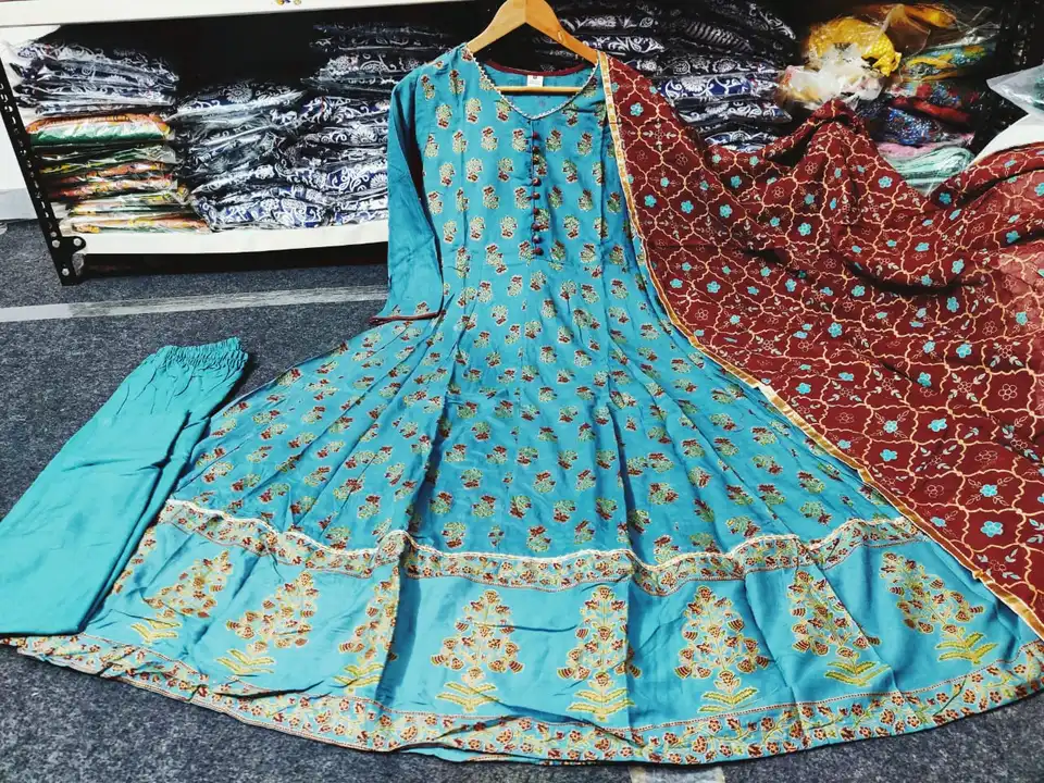 Rayon kurti pant dupatta set  uploaded by B S Creation on 3/14/2023