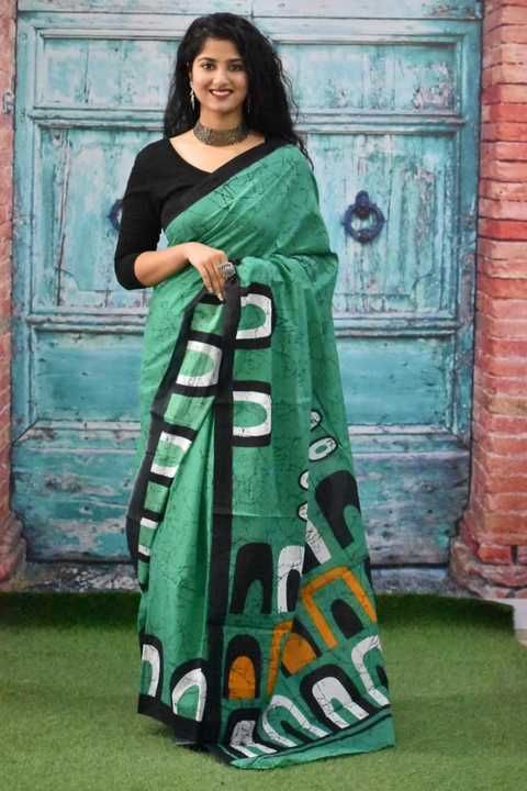 Hand block printed cotton mulmul Saree  uploaded by business on 2/26/2021