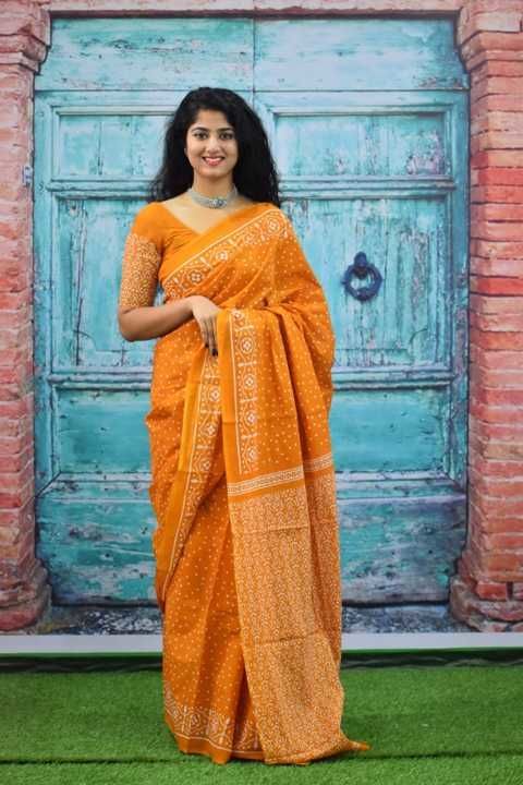 Hand block printed cotton mulmul Saree  uploaded by business on 2/26/2021