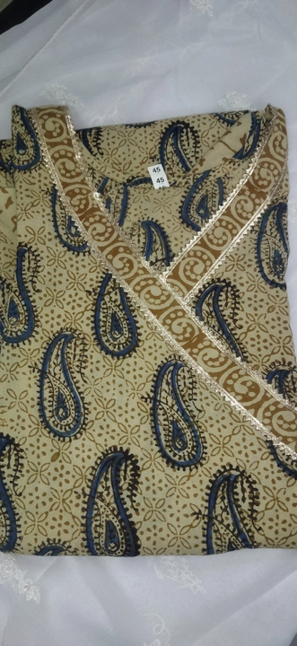 Bagh print cotton kurti uploaded by business on 3/14/2023