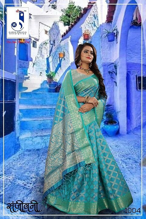 Nylon two ton silk saree with beautiful tussels uploaded by SHREE SWASTIK ENTERPRISE on 7/9/2020