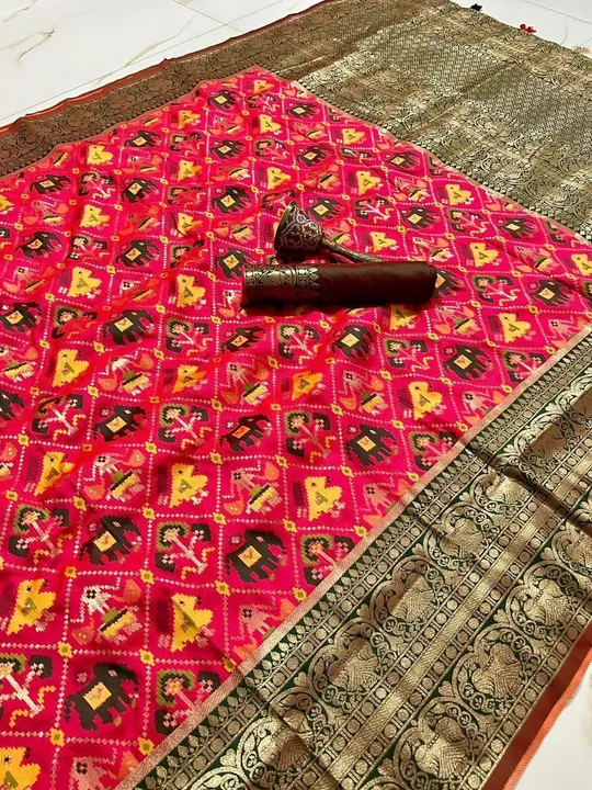 Super hit
Pure silk sarees

Fabric=pure Patola silk
Orginal minakari heavy zari boder and heavy weav uploaded by Divya Fashion on 3/15/2023
