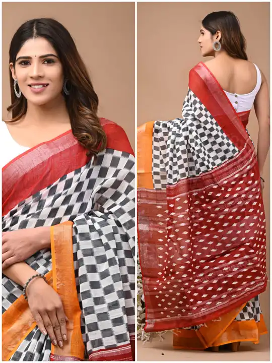``` TRENDING COLLECTION🥶🥶``` 


☘️ *NEW COLLECTION OF LINEN SAREE*

☘️ *SAREE LENGTH*:-5.5 METER

 uploaded by Saiba hand block on 3/15/2023