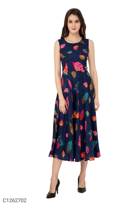 Women's Crepe Floral Printed Mid-Length Dresses uploaded by Gajab Style on 3/15/2023