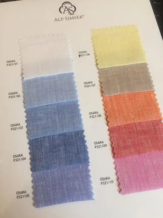Post image Hey! Checkout my new product called
100% linen shirting fabric available  in 80 colours.