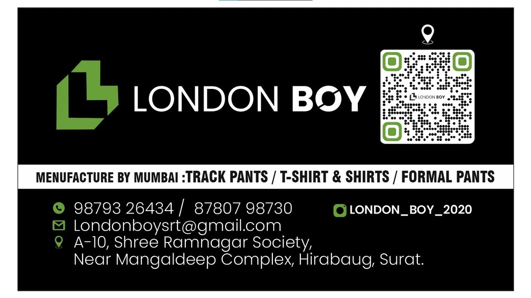 Visiting card store images of Londan boy