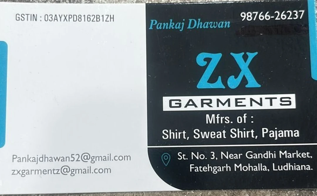 Visiting card store images of Clothes