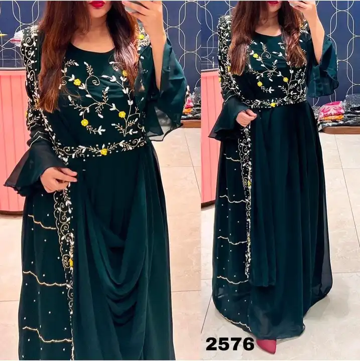 Saree style long dress  uploaded by Ayesha dress collection on 3/15/2023