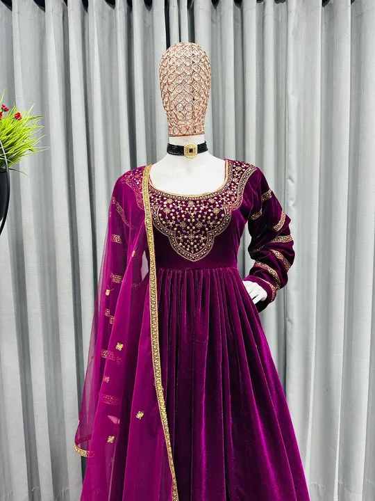 Velvet dress uploaded by Vastra Creation on 3/15/2023
