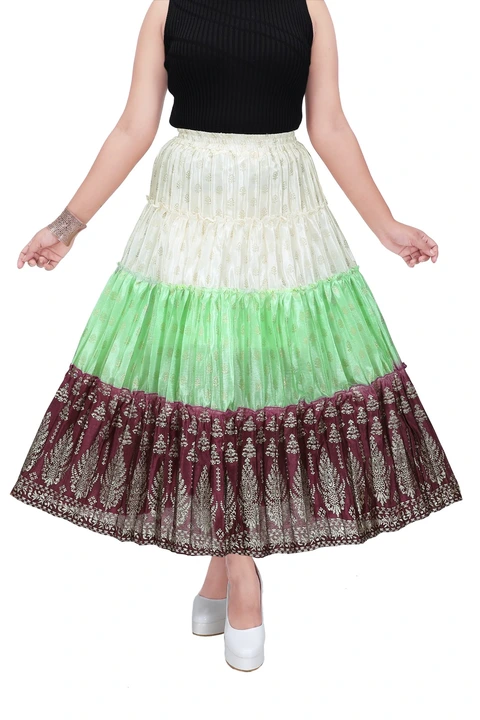 Long multi colour chiffon skirt  uploaded by J.K Fashion on 3/15/2023