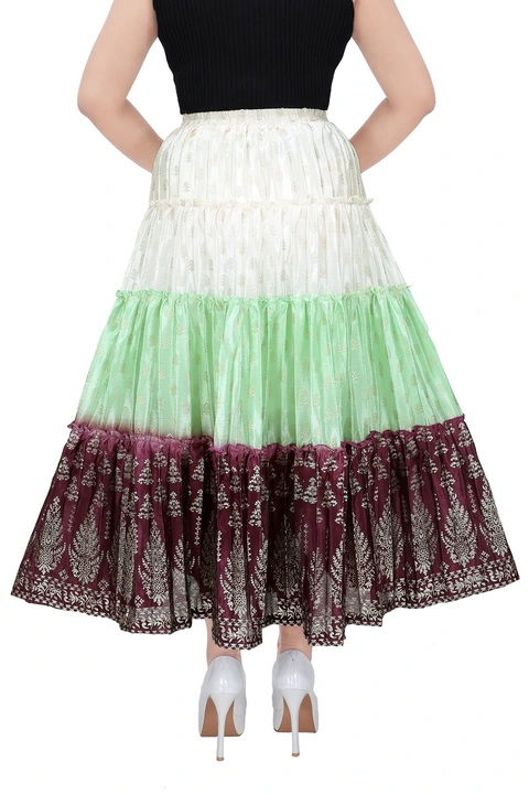 Long multi colour chiffon skirt  uploaded by J.K Fashion on 3/15/2023