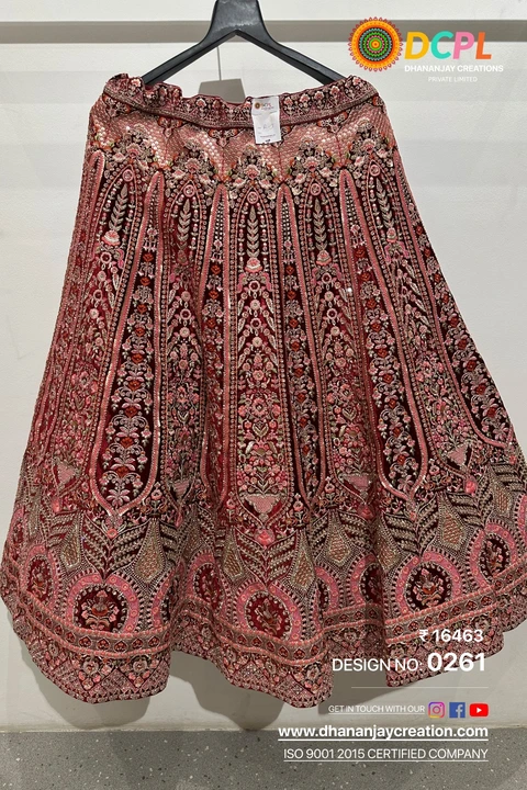 Beautiful bridal lehenga with blouse piece and duppta  uploaded by Dhananjay Creations Pvt Ltd. on 3/15/2023