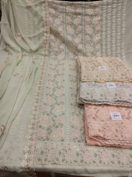Beautiful organza Georgette suits uploaded by Madhu textiles  on 3/15/2023