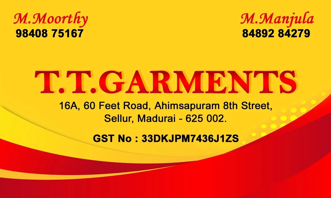Visiting card store images of TT carments