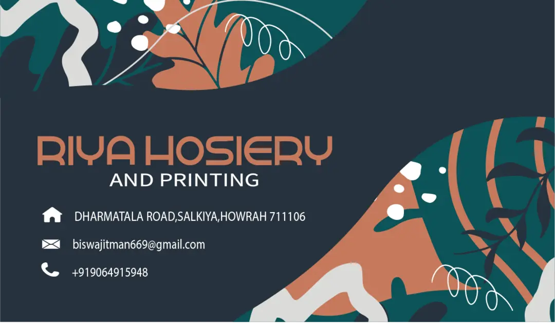 Visiting card store images of Riya hosiery and printing