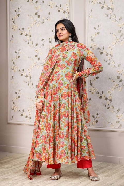 Beautiful Anarkali printed suit  uploaded by Vidha collection on 3/15/2023