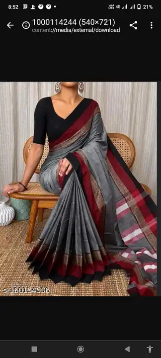 Puspa khadi cotton saree  uploaded by Sujata saree cantre on 3/15/2023