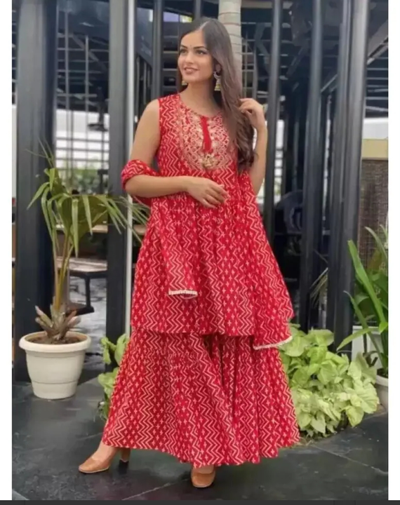 Kurti with dupatta and sarara  uploaded by business on 3/15/2023