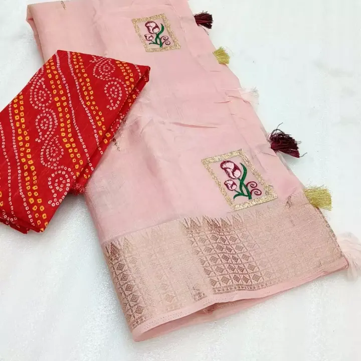 Cotton saree embroidery uploaded by Trupti Creation on 3/15/2023