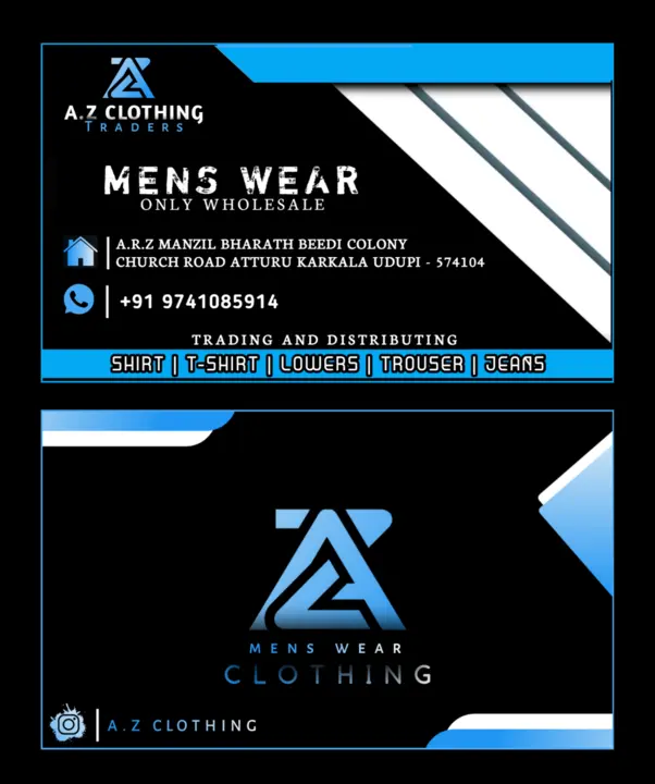 Visiting card store images of Az wholesale clothing 