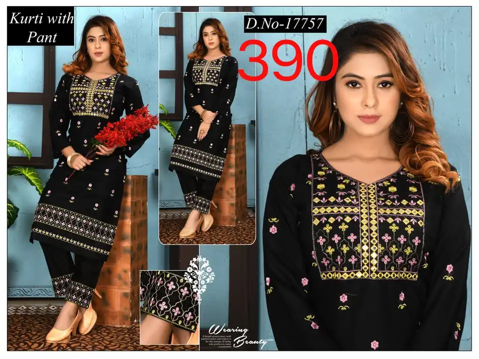 Embroidery work kurtis uploaded by Glam fashion on 3/16/2023