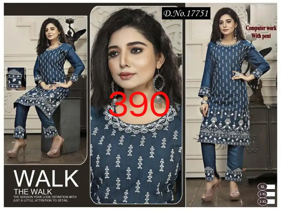 Embroidery work kurtis uploaded by Glam fashion on 3/16/2023