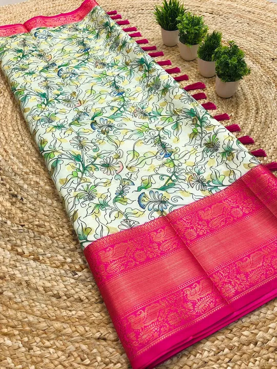 Heavy mallampuram soft banarsi silk saree
Beautiful  print with kalamkari

It’s Time to release few  uploaded by Divya Fashion on 3/16/2023