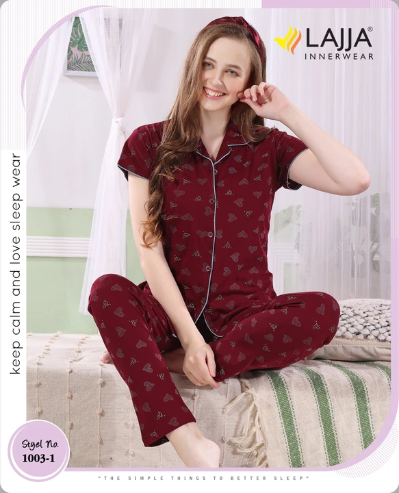 Lajja Boutton Nightdress 1003 number uploaded by business on 3/16/2023
