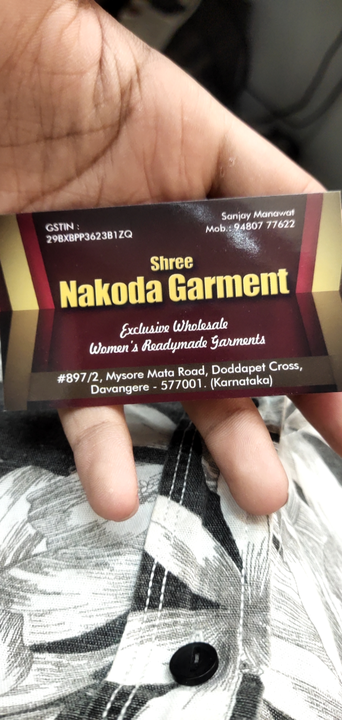 Visiting card store images of Nakoda garments