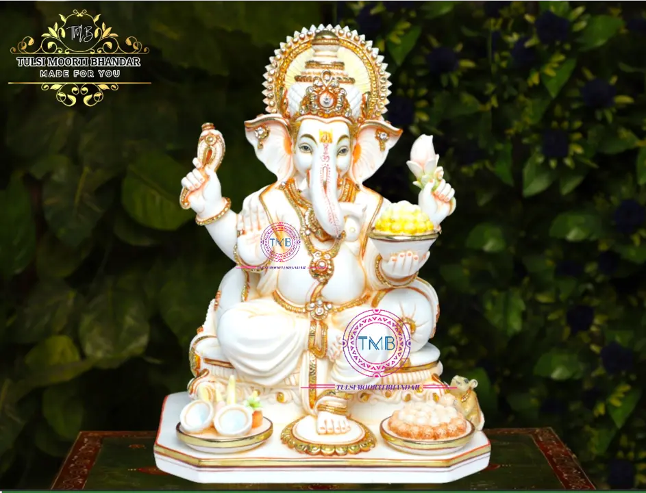 Marble Ganesha statue  uploaded by Tulsi moorti bhandar on 5/31/2024