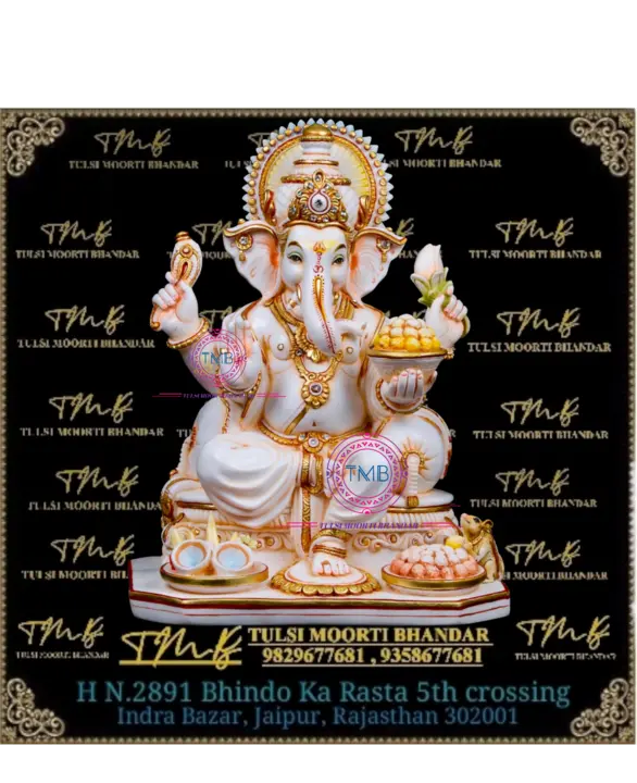 Marble Ganesha statue  uploaded by Tulsi moorti bhandar on 3/16/2023