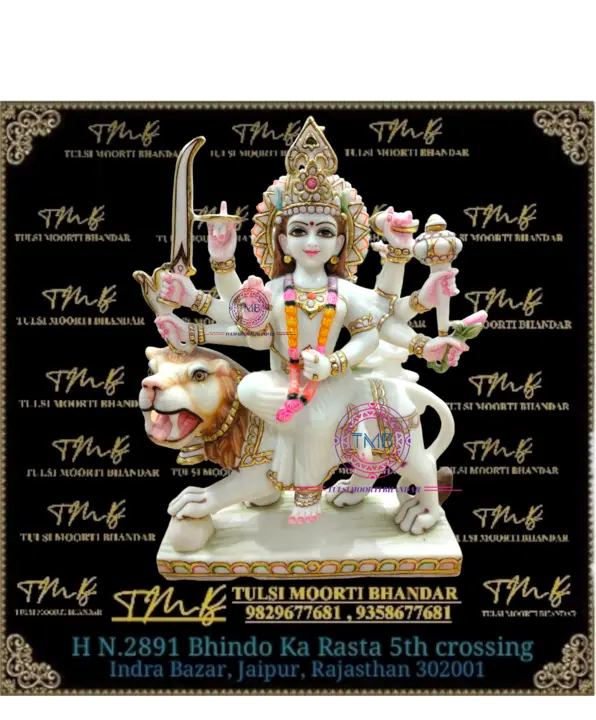 Marble Durga Mata statue uploaded by Tulsi moorti bhandar on 3/16/2023