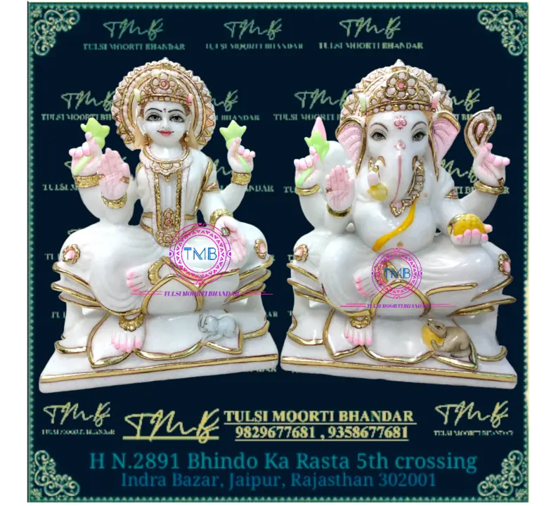 Marble Laxmi Ganesh statue uploaded by business on 3/16/2023