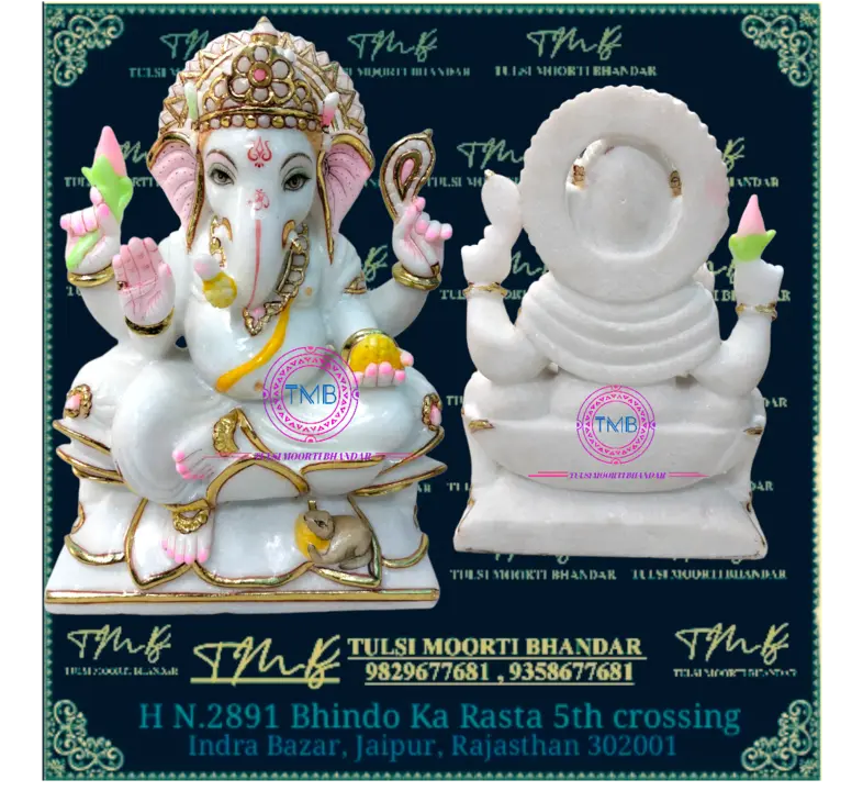 Marble Ganesha statue uploaded by Tulsi moorti bhandar on 3/16/2023