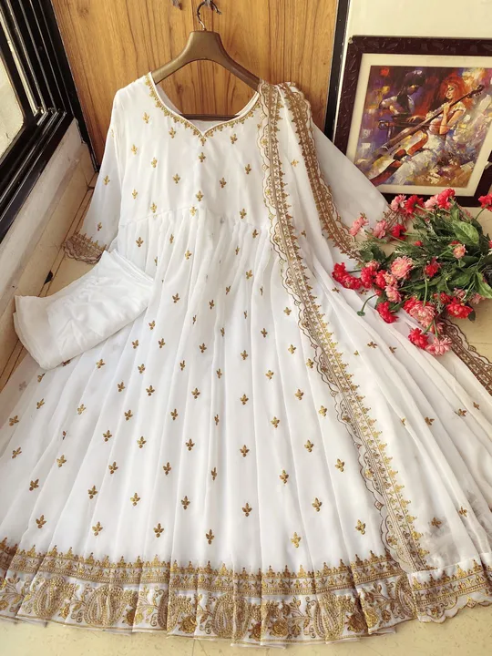 Post image Hey! Checkout my new product called
LC 964

♥️ PRESENTING NEW DESIGNER  EMBROIDERED ANARKALI GOWN ♥️

♥️ GOOD QUALITY EMBROIDERED GEORGE.