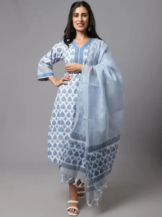 Exclusive Cotton printed Three Piece Set uploaded by Vihu fashion on 3/16/2023