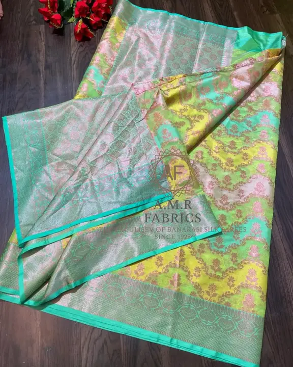 Banarasi Tanchoi colour zari fancy saree  uploaded by A.M.R Fabrics™ on 3/16/2023