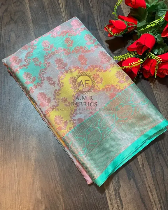 Banarasi Tanchoi colour zari fancy saree  uploaded by A.M.R Fabrics™ on 3/16/2023