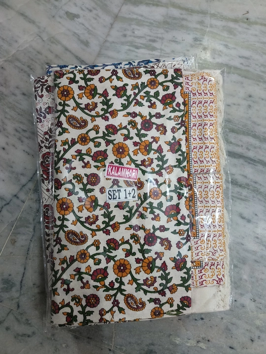Kalamkari 90*100 set 1+2 pure cotton  uploaded by Neha Prints on 3/16/2023