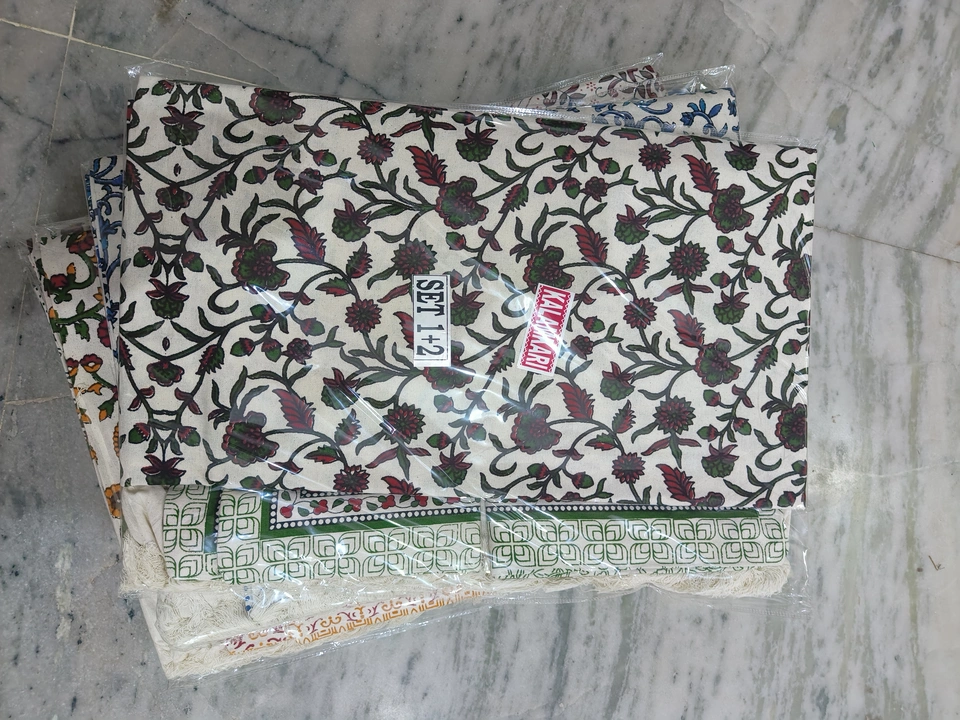 Kalamkari 90*100 set 1+2 pure cotton  uploaded by Neha Prints on 3/16/2023